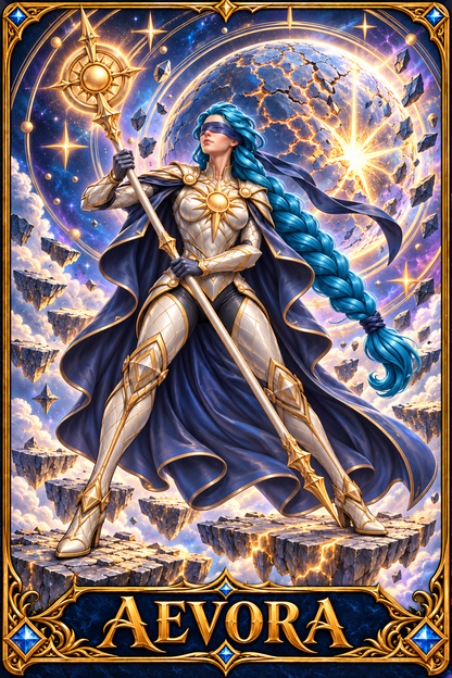 Included Token - Card artwork — AEVORA-02 — detail preview; printed as a mini foldable token in the PDF