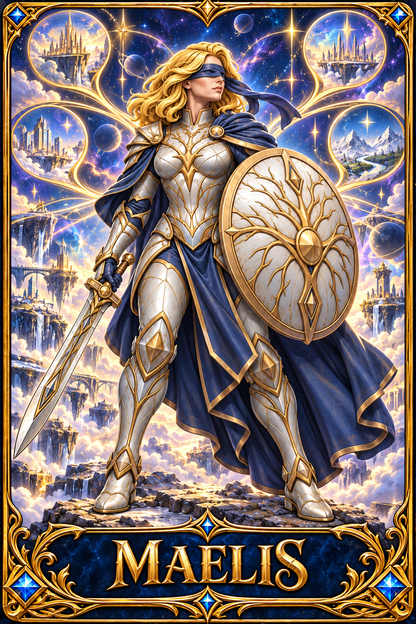 Included Token - Card artwork — MAELIS-01 — detail preview; printed as a mini foldable token in the PDF