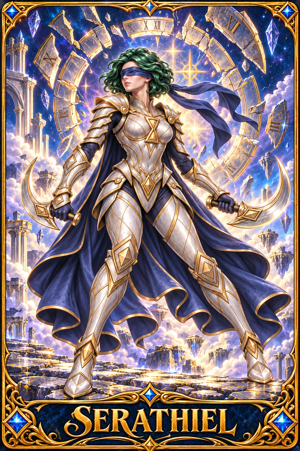 Included Token - Card artwork — SERATHIEL-01 — detail preview; printed as a mini foldable token in the PDF