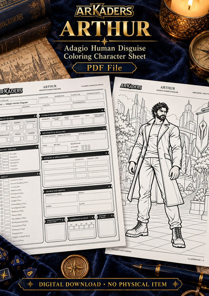 Arthur Adagio Human Disguise Coloring Character Sheet — image 1 of 12