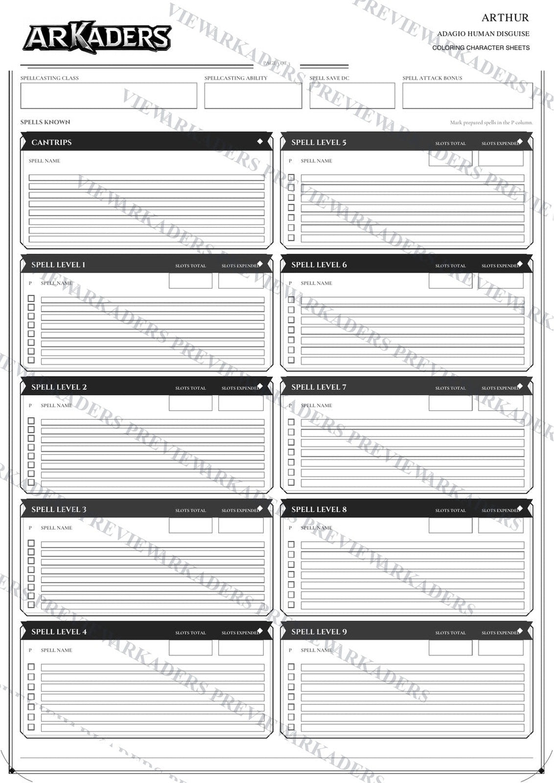 Arthur Adagio Human Disguise Coloring Character Sheet — image 11 of 12