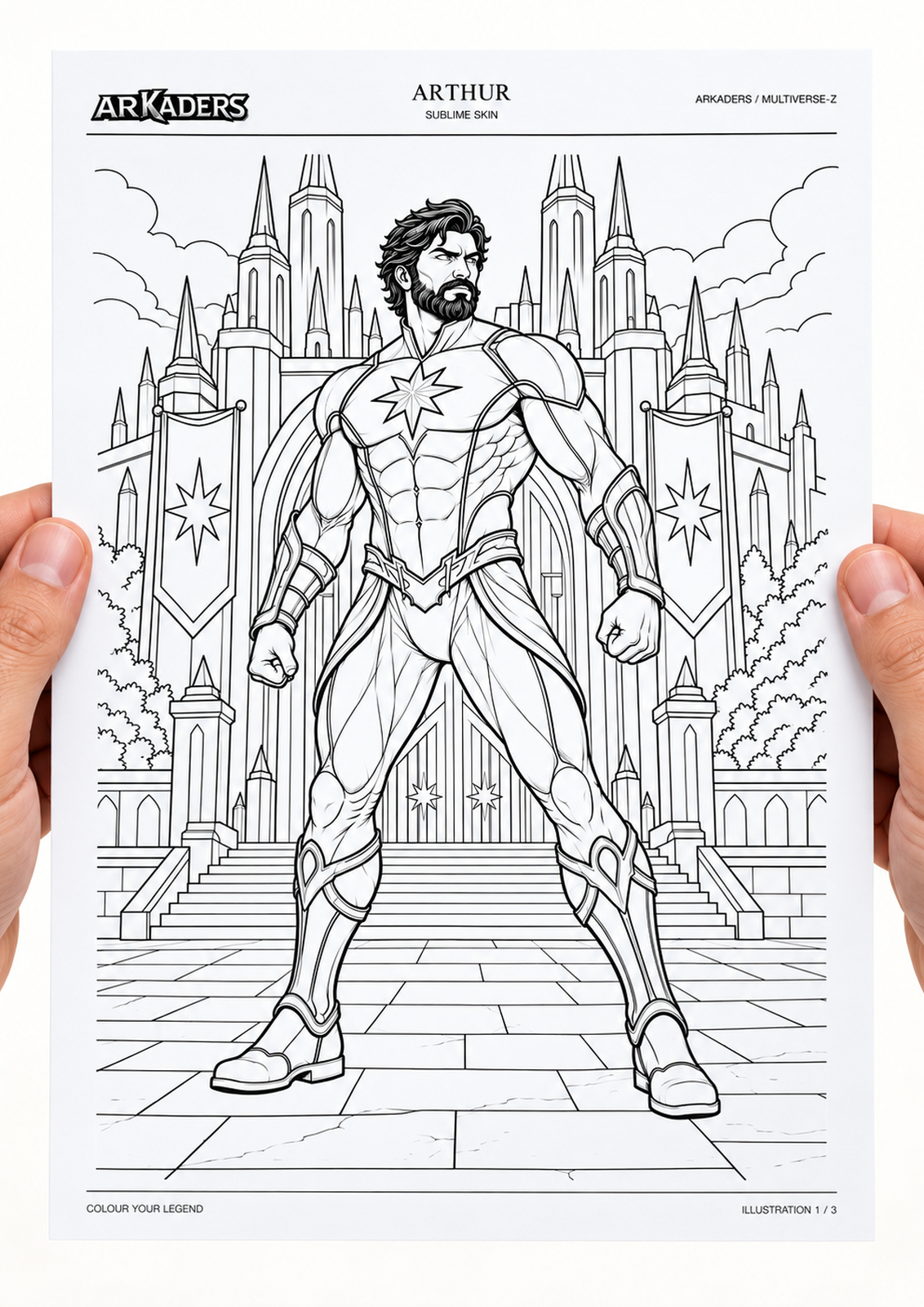 Arthur Sublime Skin colouring illustration shown in hands