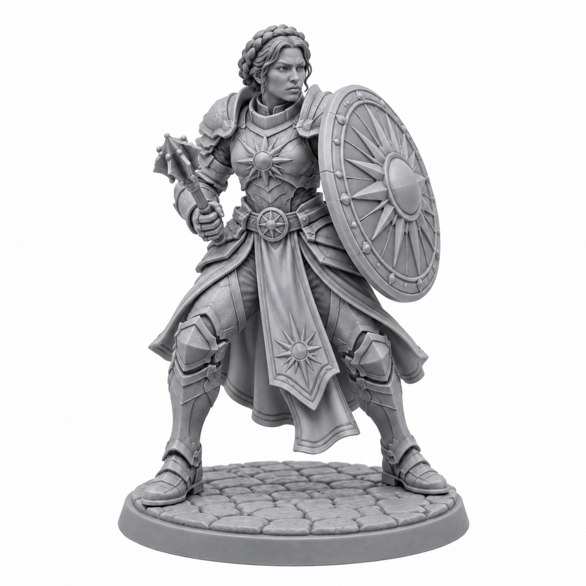 Aveline Solcrest — unpainted grey resin miniature