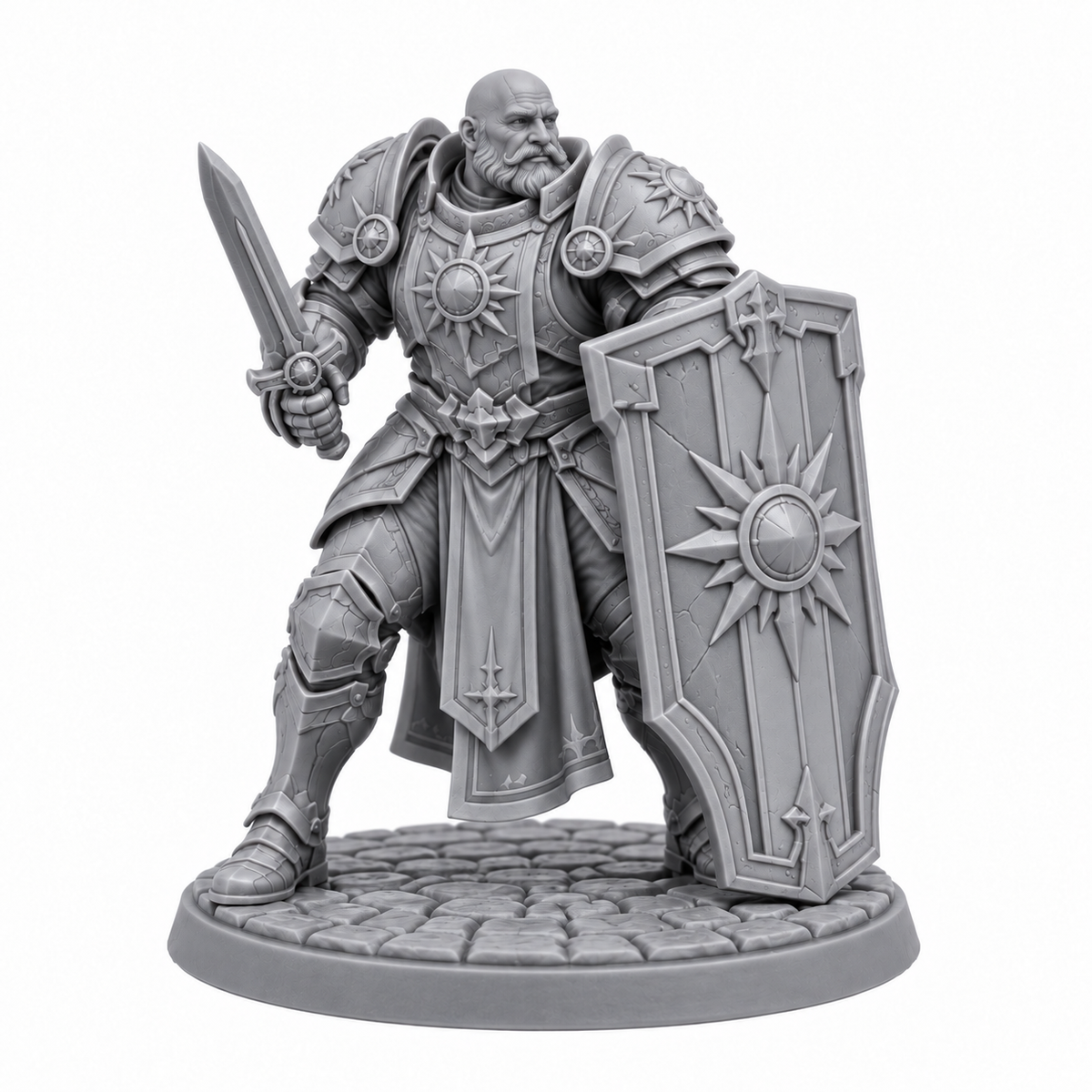 Bram Aurel — unpainted grey resin miniature