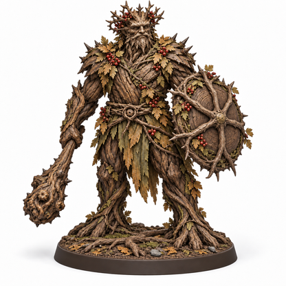 brannoc Treebas druid miniature concept — painted front view