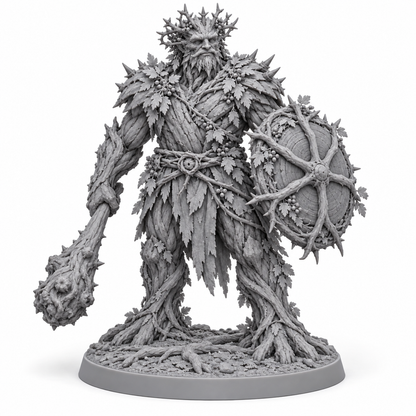brannoc Treebas druid miniature concept — resin front view