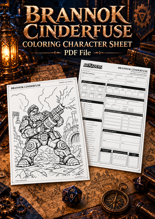 Brannok Cinderfuse Coloring Character Sheet — cover