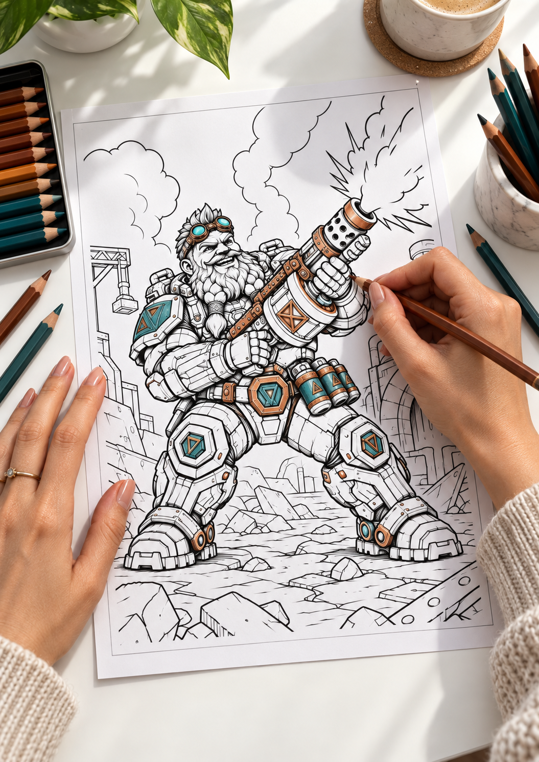 Brannok Cinderfuse Coloring Character Sheet — coloring setup