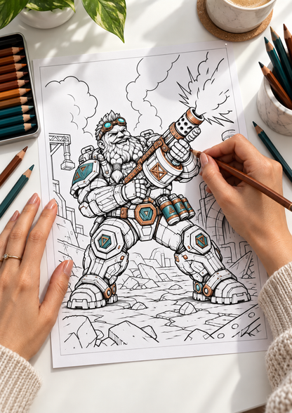 Brannok Cinderfuse Coloring Character Sheet — coloring setup
