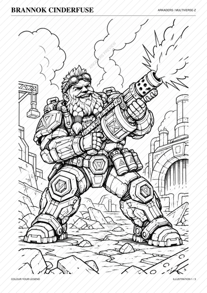 Brannok Cinderfuse Coloring Character Sheet — protected preview page 2