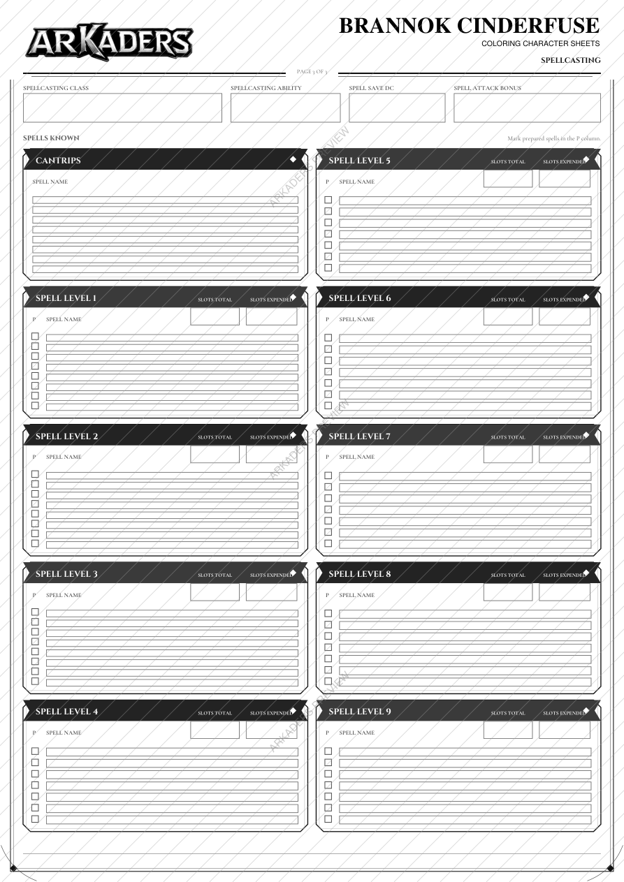 Brannok Cinderfuse Coloring Character Sheet — protected preview page 5