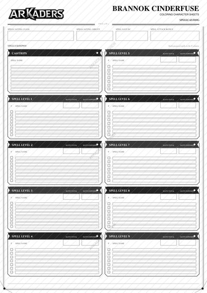 Brannok Cinderfuse Coloring Character Sheet — protected preview page 5