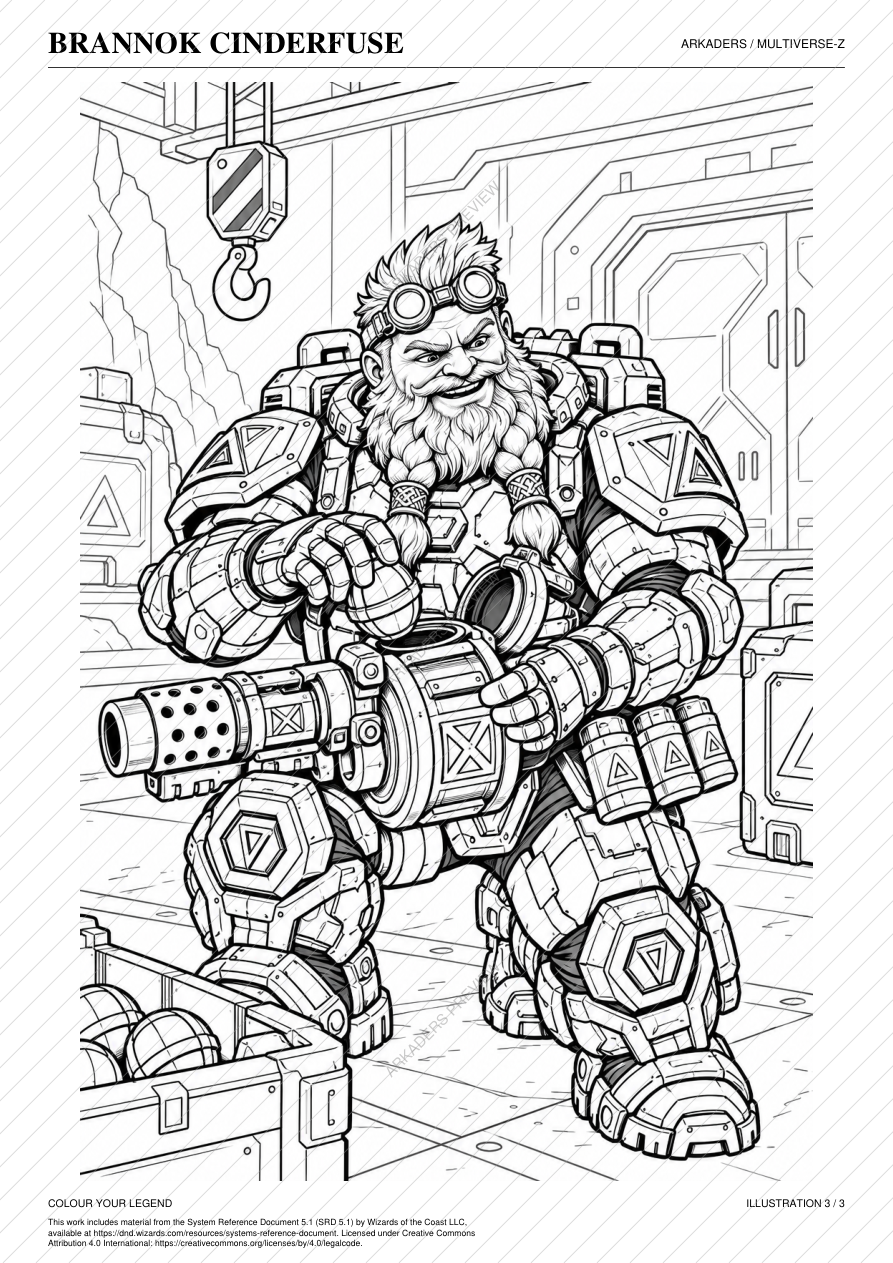 Brannok Cinderfuse Coloring Character Sheet — protected preview page 6
