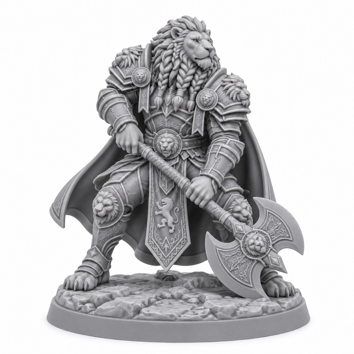 Caelor Rhyne, Gatebreaker — grey resin miniature
