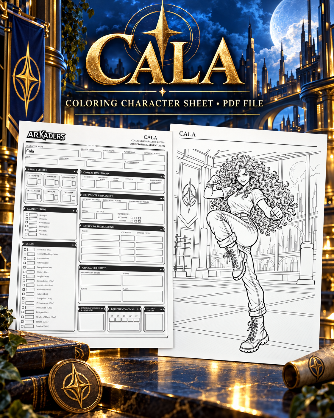Cala Coloring Character Sheet — cover
