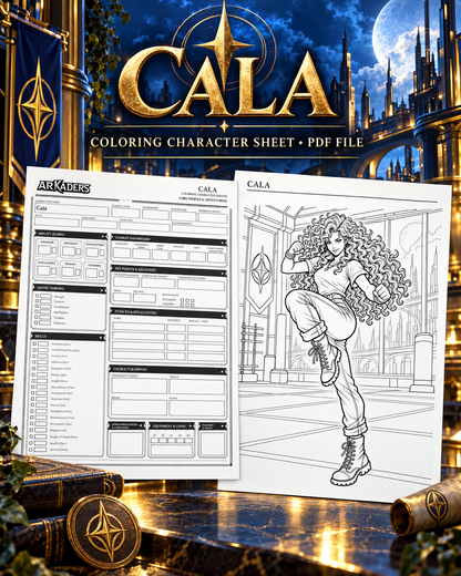 Cala Coloring Character Sheet — cover