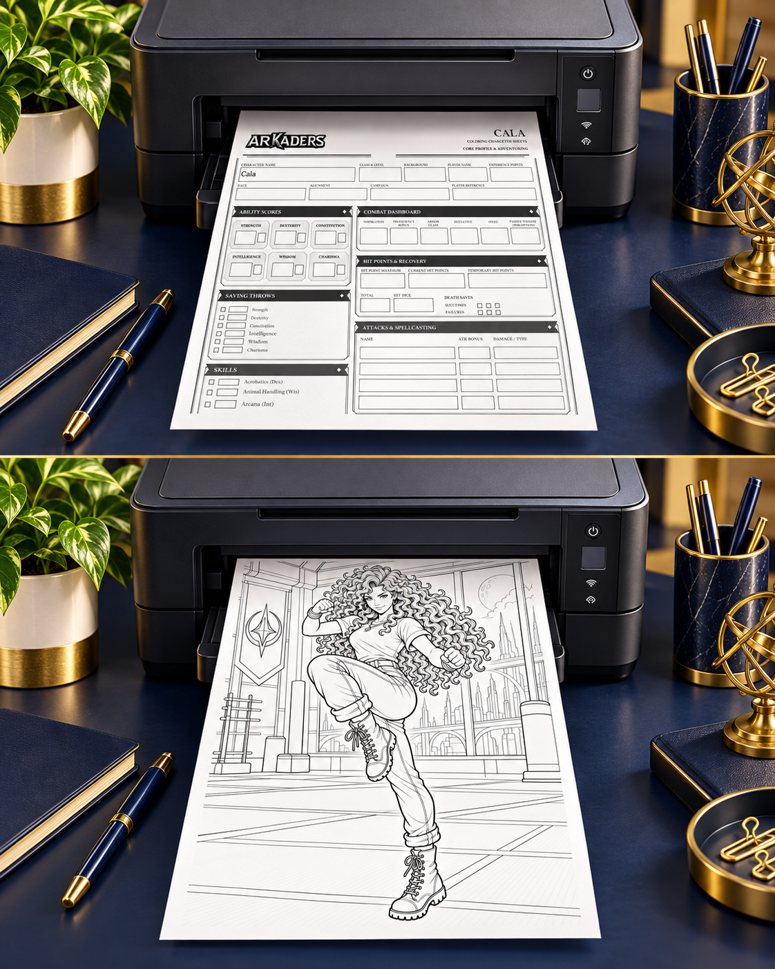Cala Coloring Character Sheet — preview 4