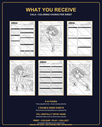 Cala Coloring Character Sheet — preview 6
