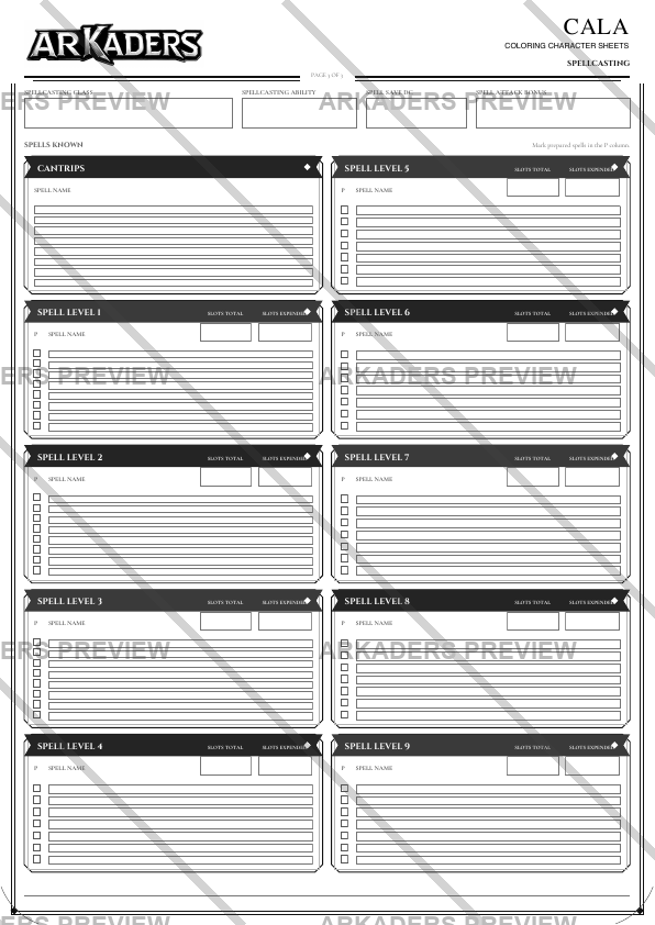 Cala Coloring Character Sheet — preview 11