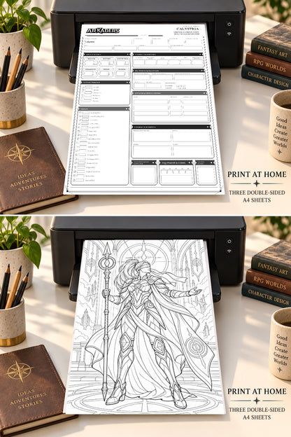 Calystria Coloring Character Sheet 4