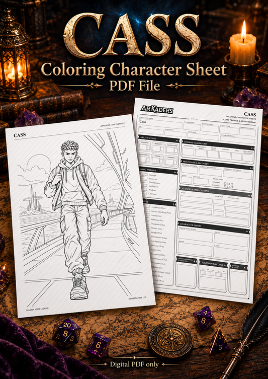 Cass Coloring Character Sheet — 01-cover; protected preview