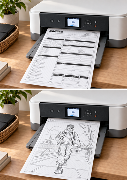 Cass Coloring Character Sheet — 04-printer; protected preview