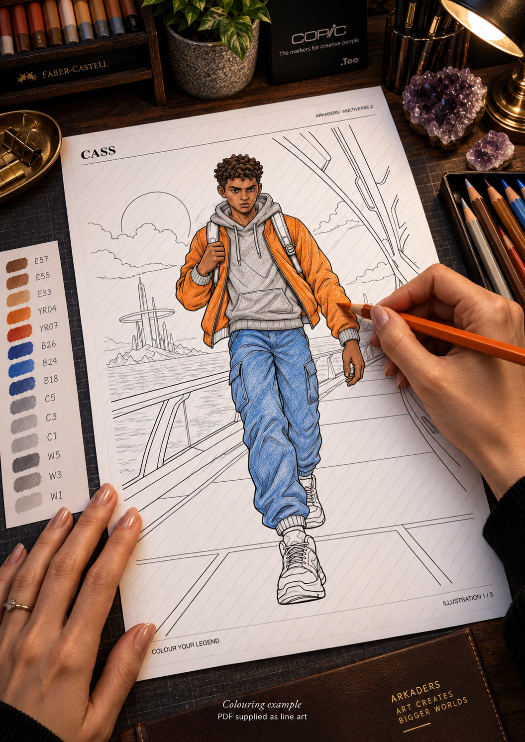 Cass Coloring Character Sheet — 05-colouring; protected preview
