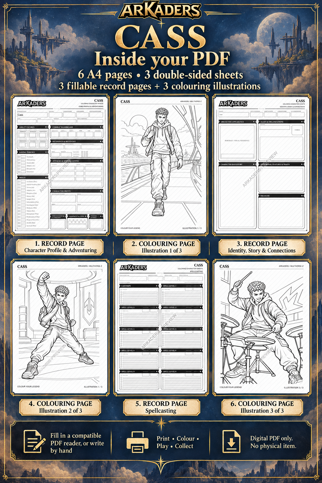 Cass Coloring Character Sheet — 06-instructions; protected preview