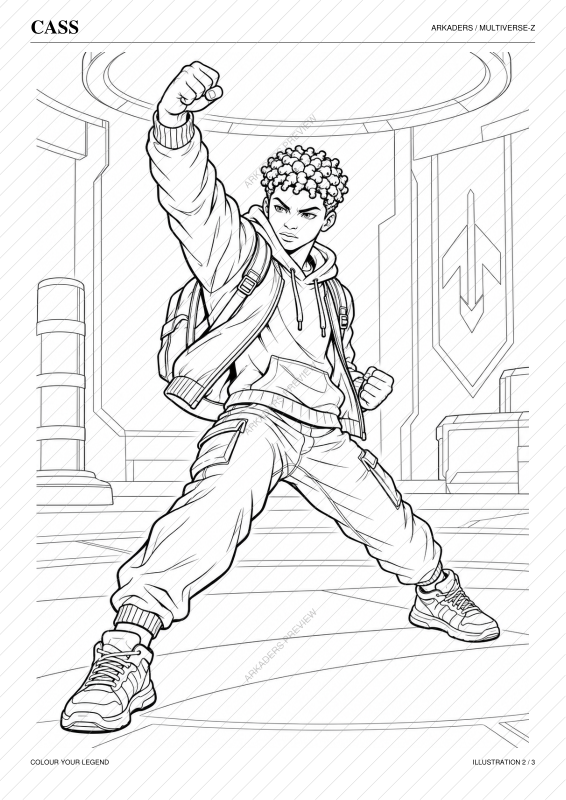 Cass Coloring Character Sheet — Cass-page-4-protected; protected preview