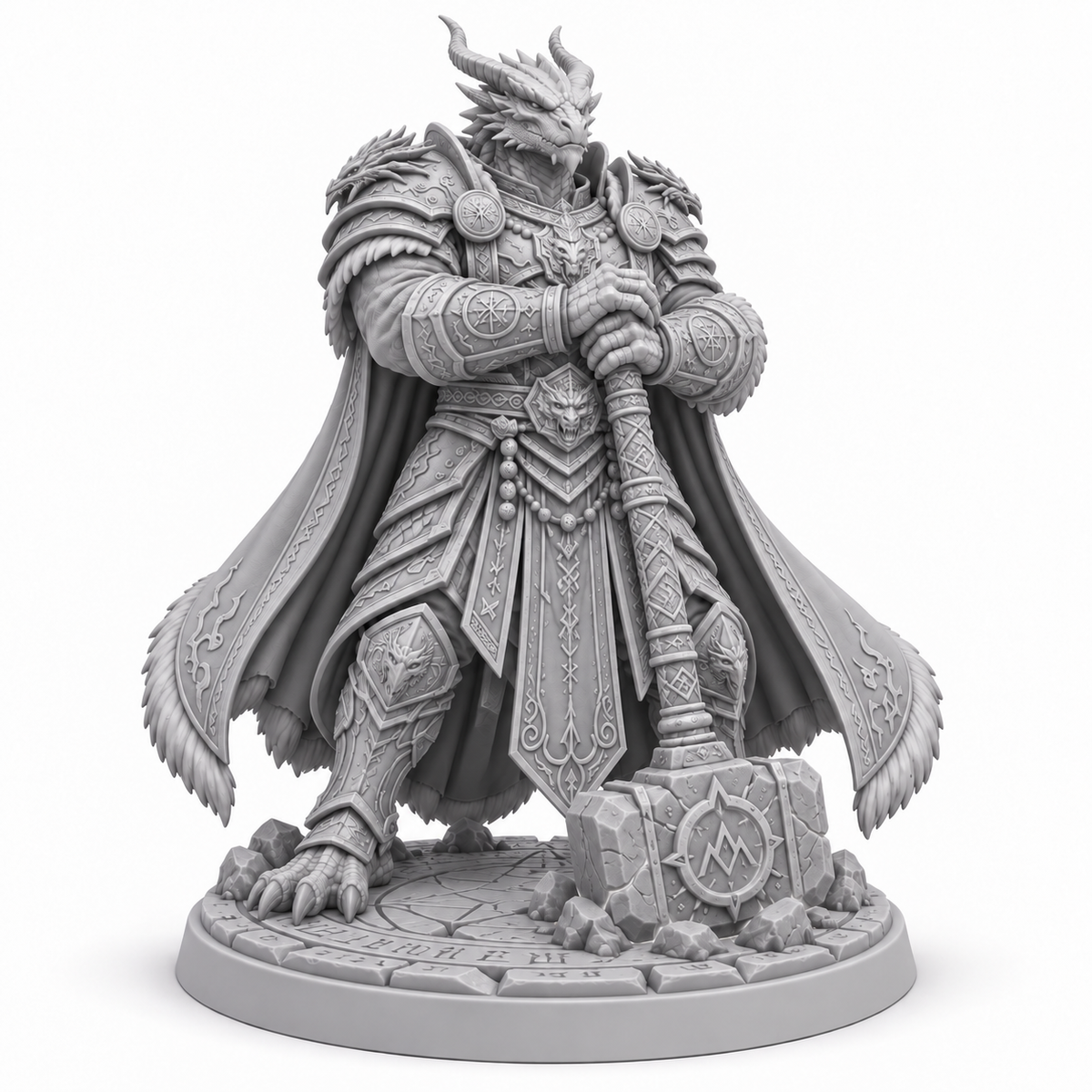 Draeven Korr Stonebinder — grey resin miniature