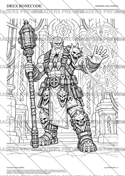 Drex Bonecode Coloring Character Sheet — protected preview page 6
