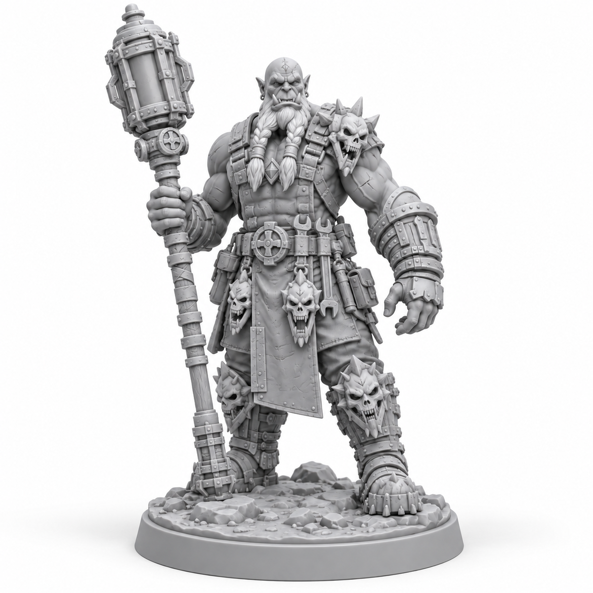Drex Bonecode Ancestral Engineer — grey resin miniature