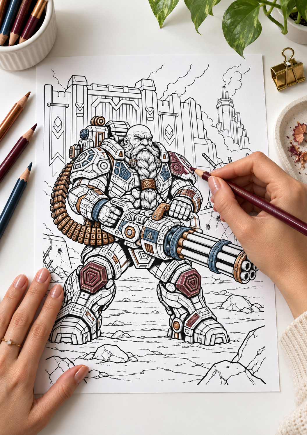 Durgan Ironroar Coloring Character Sheet — coloring setup