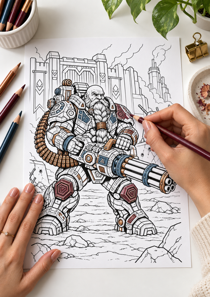 Durgan Ironroar Coloring Character Sheet — coloring setup