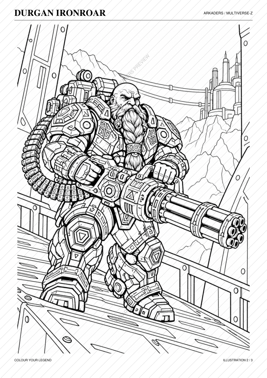 Durgan Ironroar Coloring Character Sheet — protected preview page 4