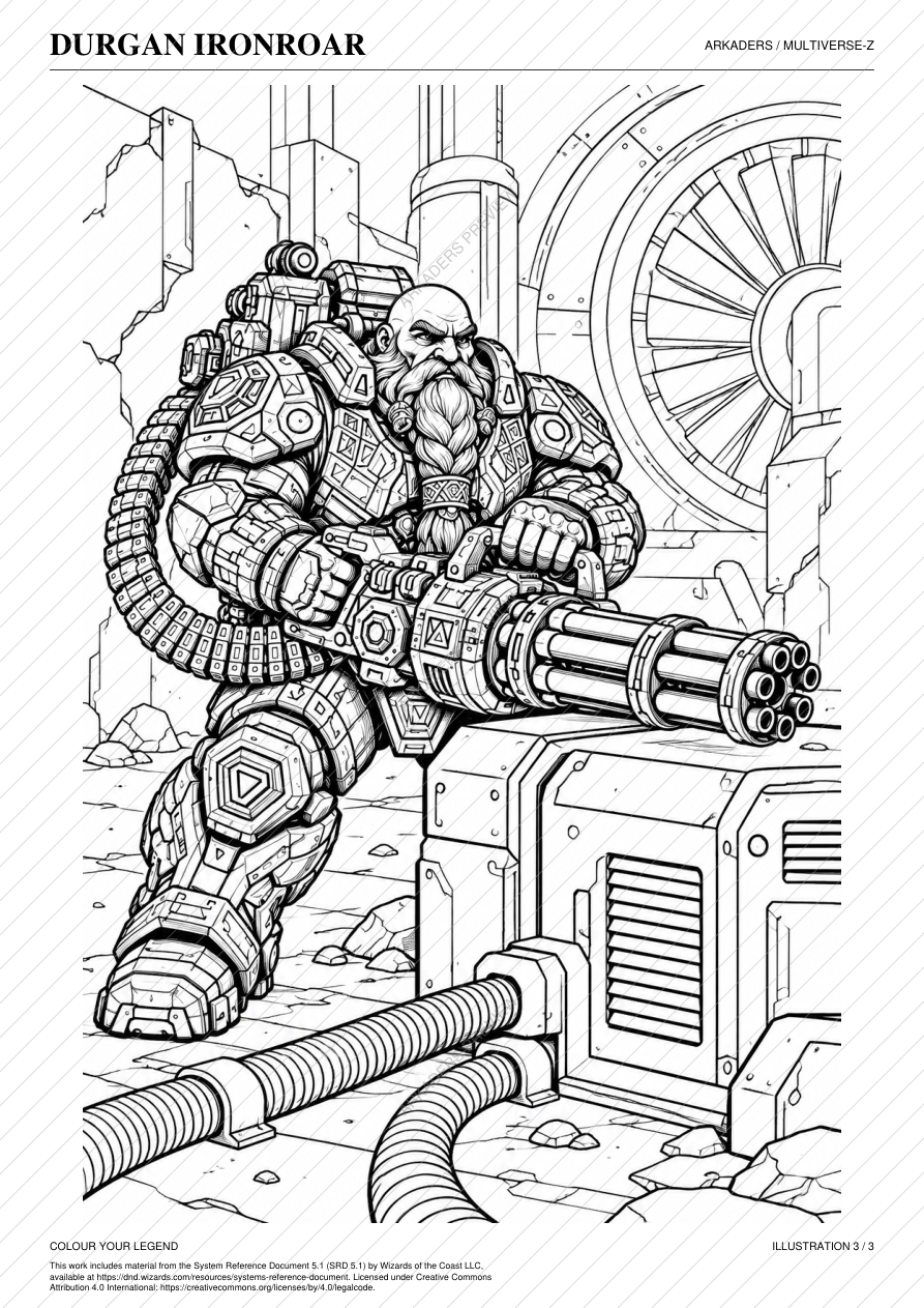Durgan Ironroar Coloring Character Sheet — protected preview page 6