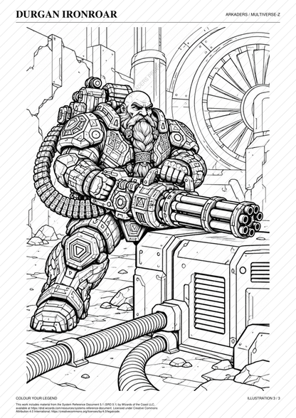 Durgan Ironroar Coloring Character Sheet — protected preview page 6