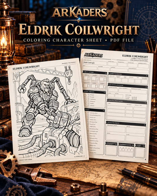 Eldrik Coilwright Coloring Character Sheet — cover