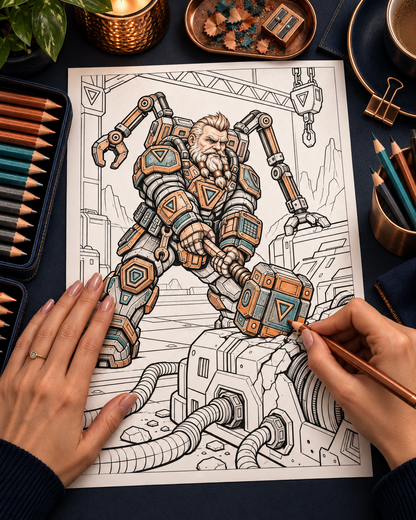 Eldrik Coilwright Coloring Character Sheet — coloring setup