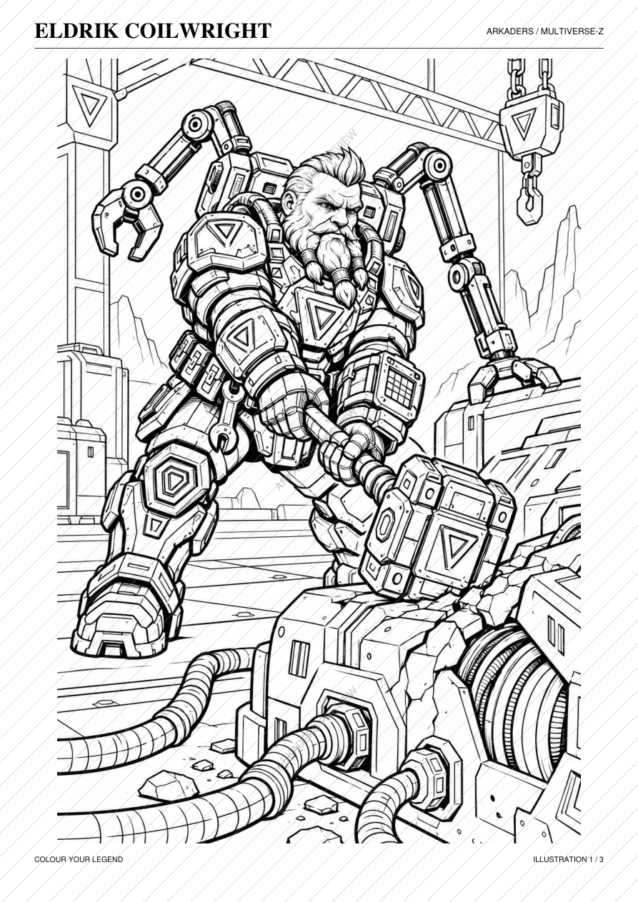 Eldrik Coilwright Coloring Character Sheet — protected preview page 2