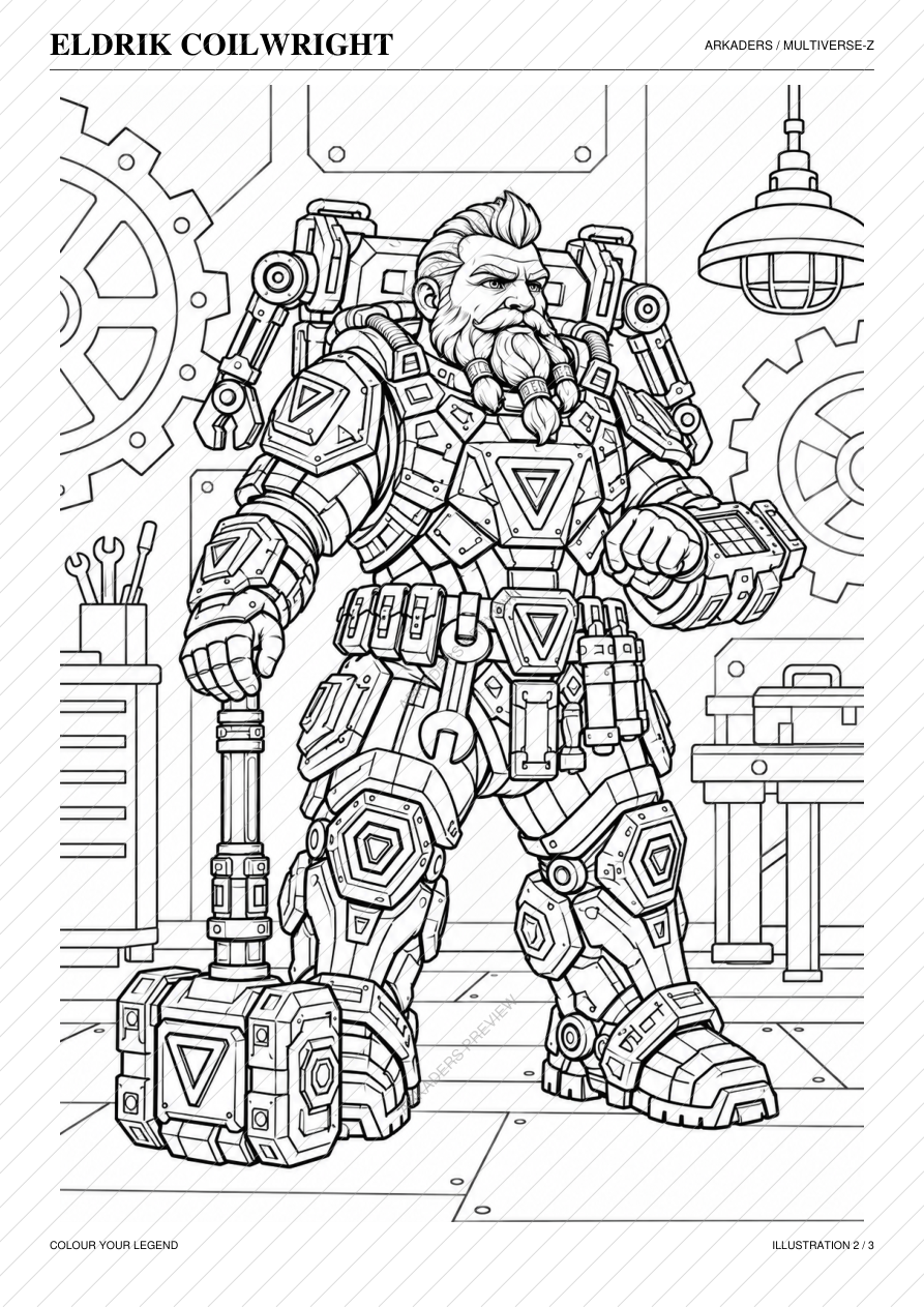 Eldrik Coilwright Coloring Character Sheet — protected preview page 4
