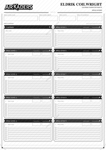 Eldrik Coilwright Coloring Character Sheet — protected preview page 5