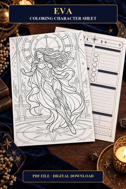 Eva Coloring Character Sheet 1
