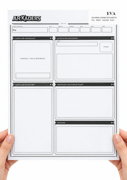 Eva Coloring Character Sheet 3