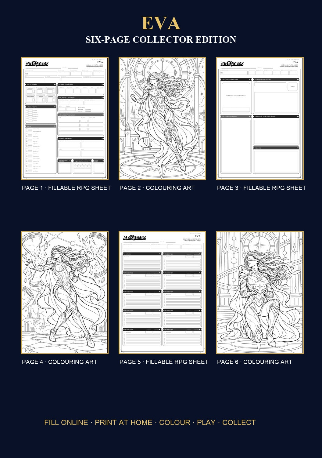 Eva Coloring Character Sheet 6