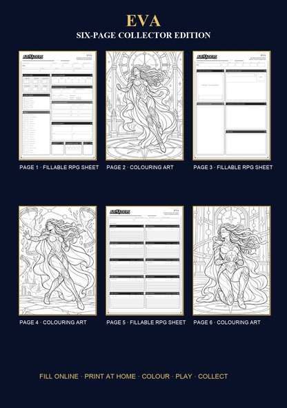Eva Coloring Character Sheet 6