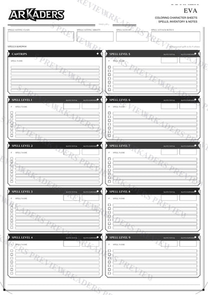 Eva Coloring Character Sheet 11