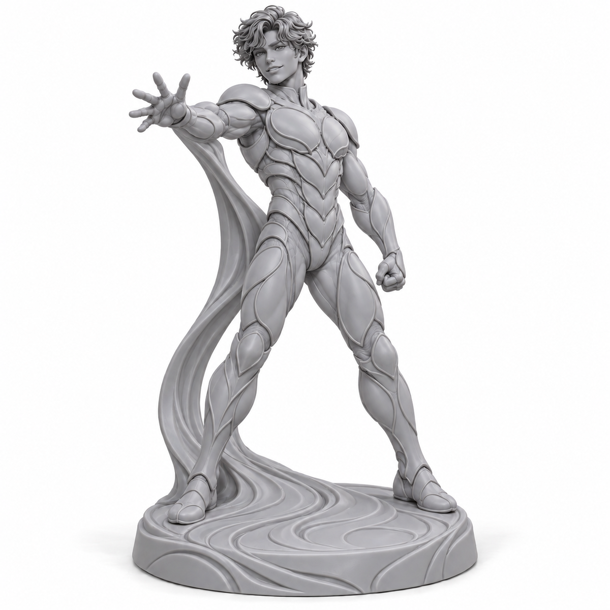 Tom included Ivoryta armour miniature in unpainted grey resin on white