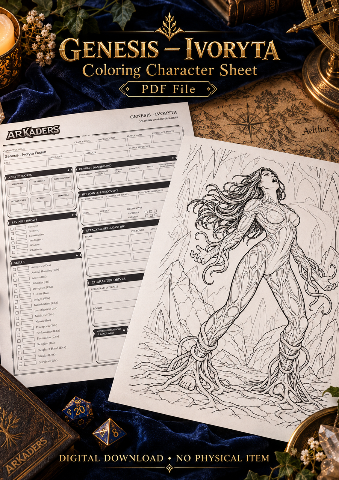 Genesis Ivoryta Fusion Coloring Character Sheet digital PDF cover