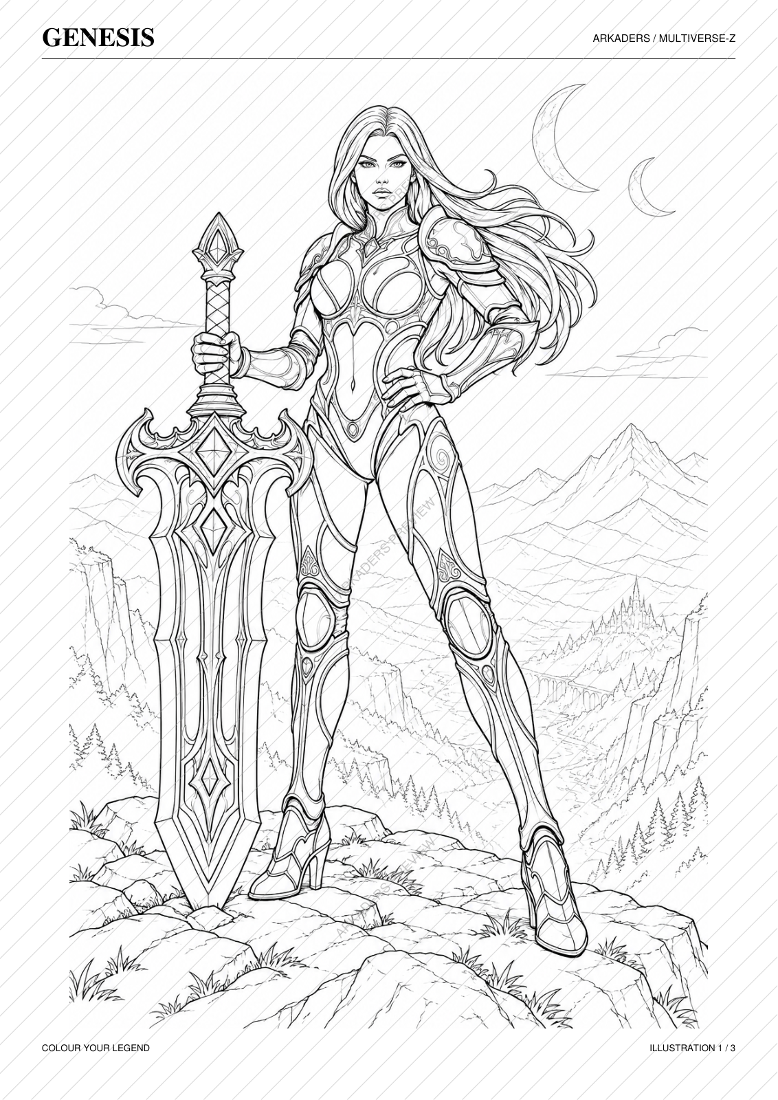 Genesis Coloring Character Sheet — complete protected preview, page 2 of 6